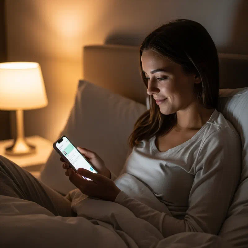 Health app showing care team chat and progress tracking