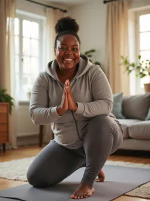 Happy woman in athletic wear outdoors