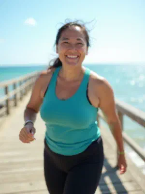 Woman smiling in activewear